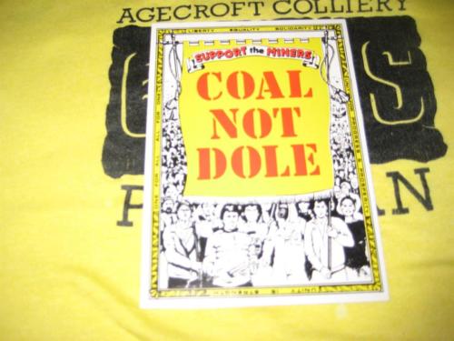 Placard carried by strikers