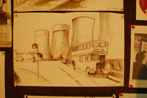 Drawing of Agecroft by project member Lawrence Cassidy